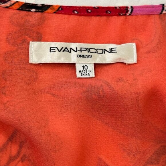 Evan Picone Paisley Crepe Handkerchief Hem Midi Dress - Picture 10 of 12